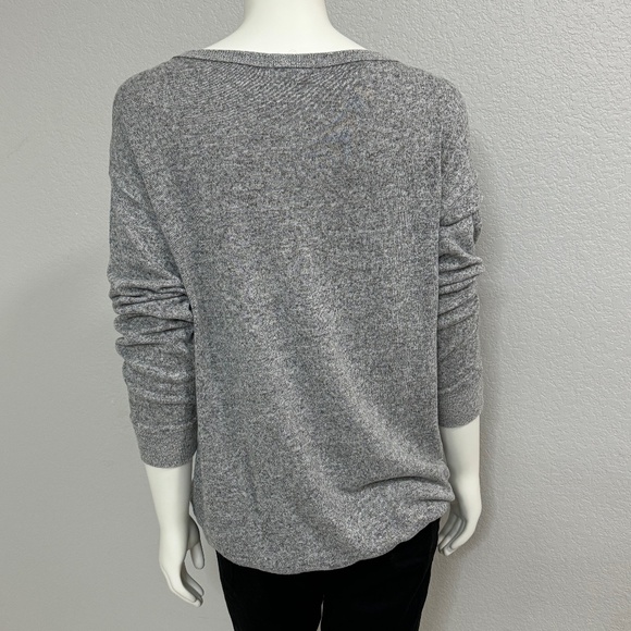 Inspired Hearts Gray Lace Up Love Sweater - Picture 3 of 5